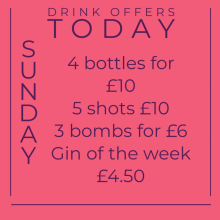 Sunday drink offers