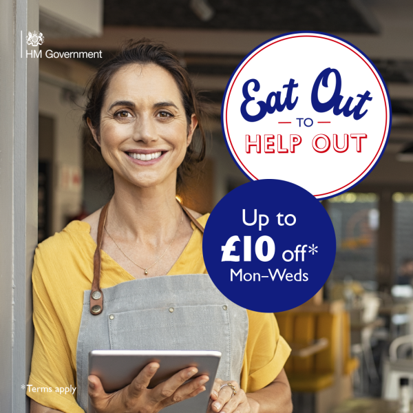 £10 off when you Eat Out to Help Out