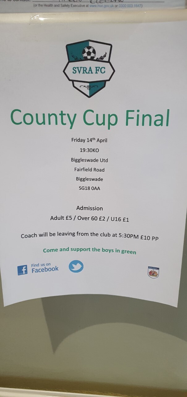 SVRA Football Team county Cup Final