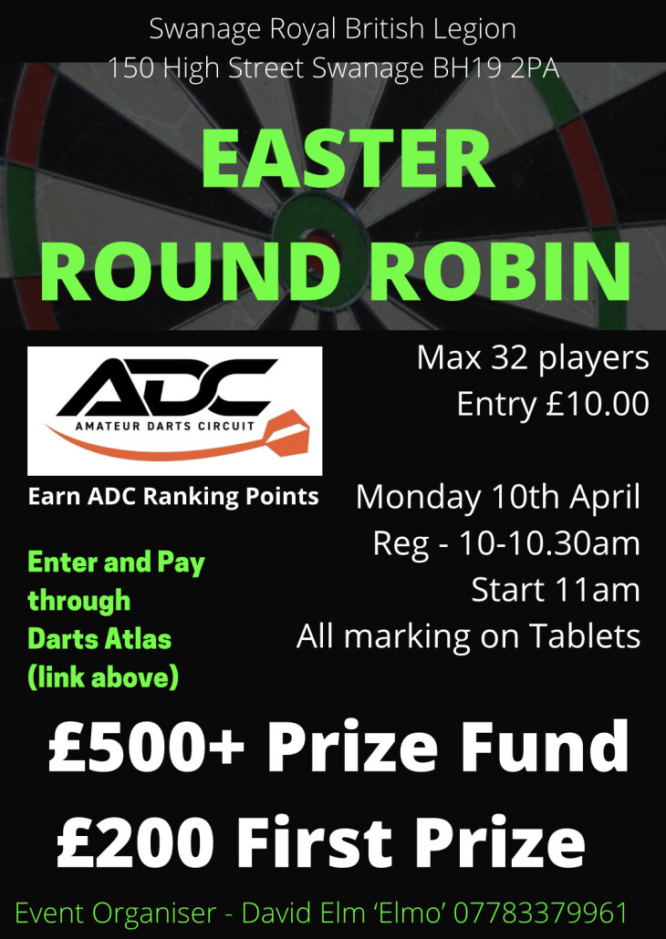 Easter Round Robin Darts Competition