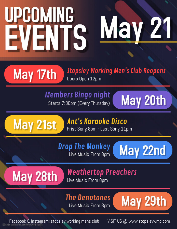 Upcoming Events May 21