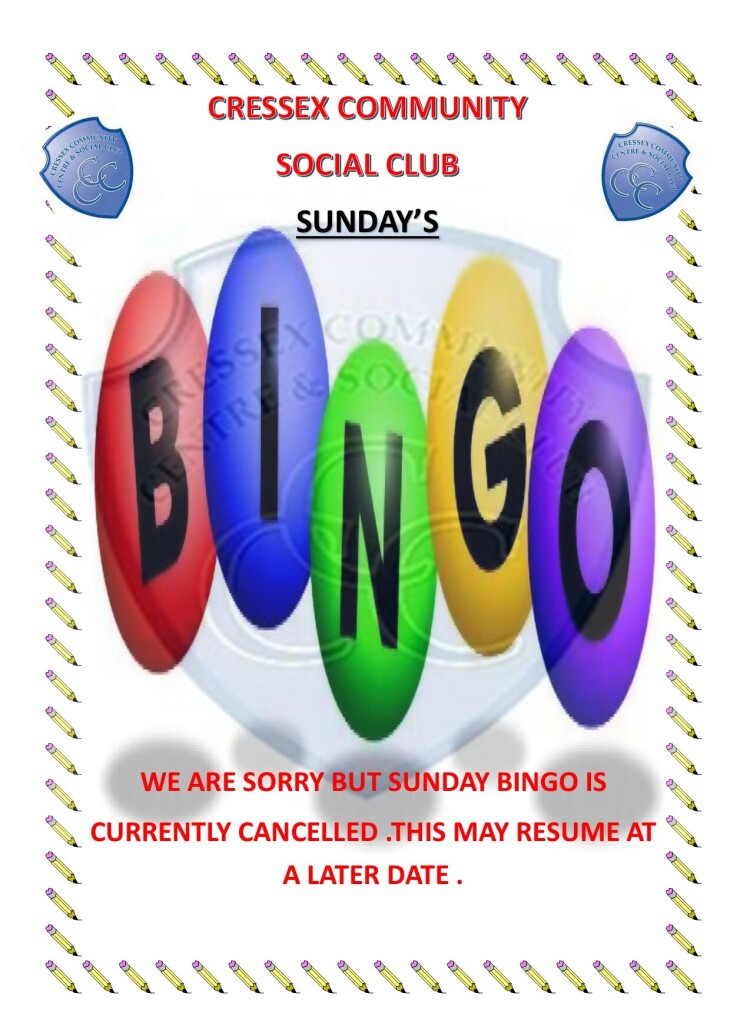 Sunday bingo cancellation announcement