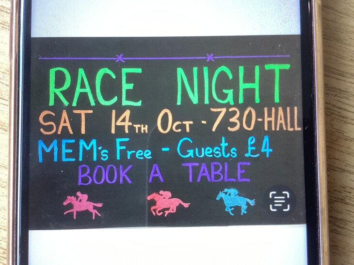 Race Night - Saturday 14 October
