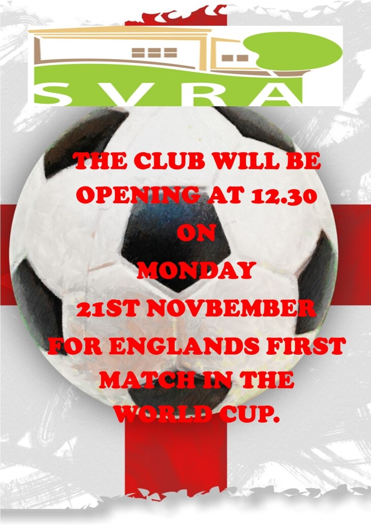 England v Iran Live at the SVRA Club