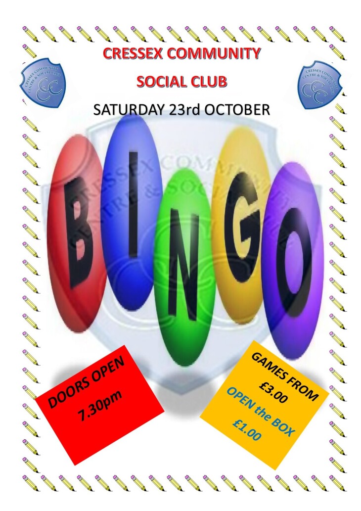 Saturday bingo - October 23rd