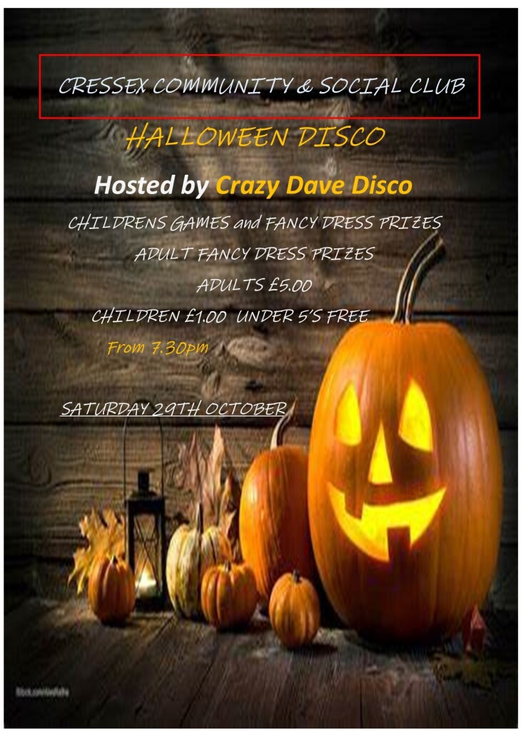 Halloween Disco Saturday 29th October
