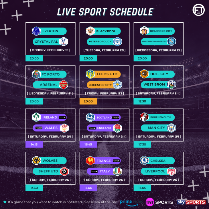 Live Sport at the F&T
