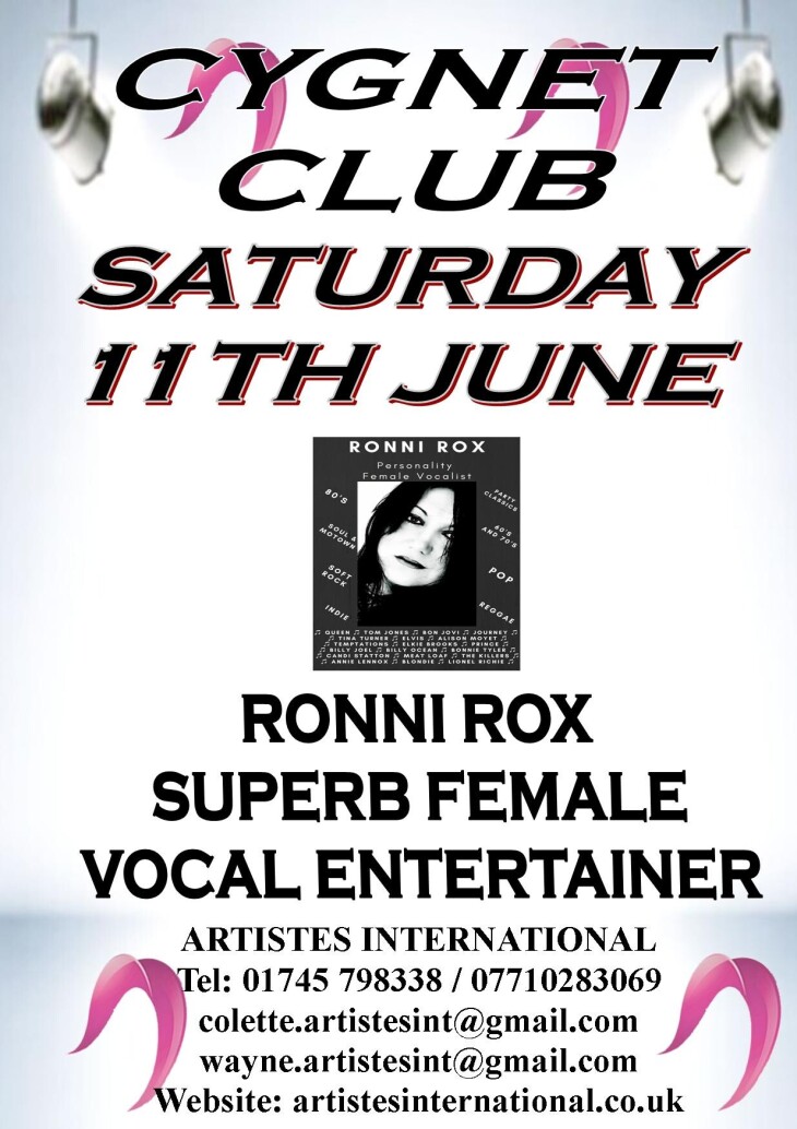 RONNI ROX LIVE @ THE CYGNET CLUB