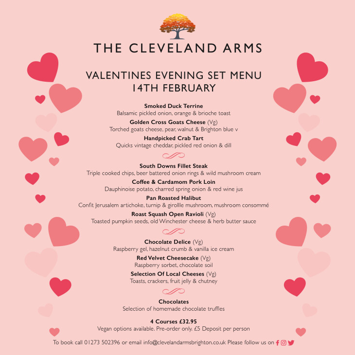 Valentines at The Cleveland Arms