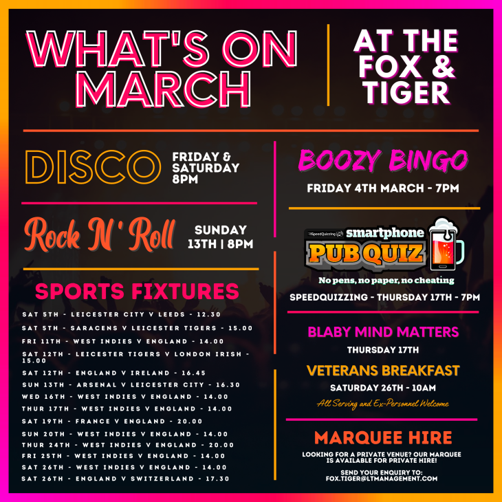 What's on March
