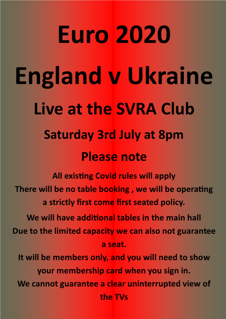 England v Ukraine at the SVRA Club