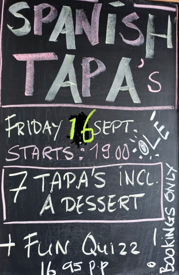 Change of date for Otelli’s Tapa’s