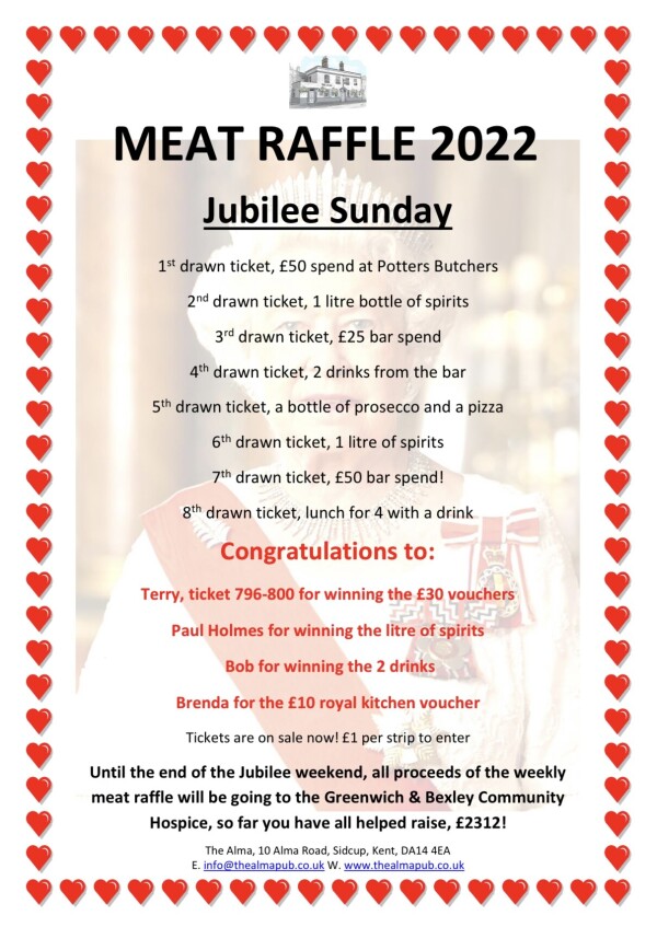 Our weekly Meat raffle