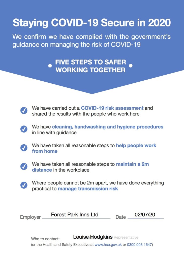 Staying Covid 19 Secure in 2020