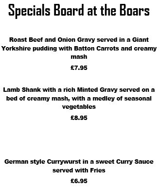 New Weekly Specials