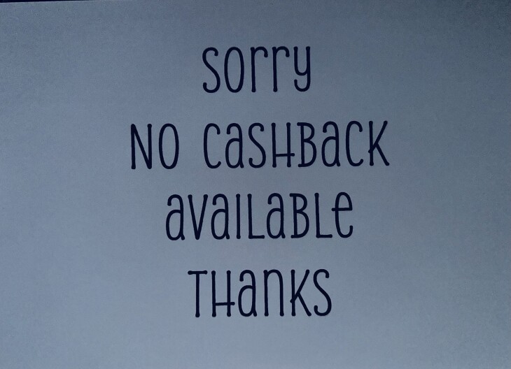 No Cashback available