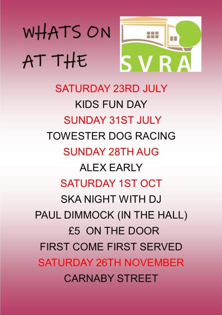 What's on at the SVRA Club