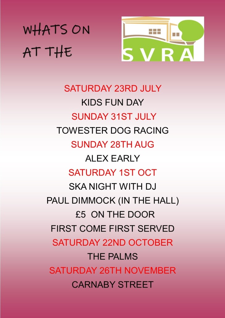 What's on at the SVRA Club