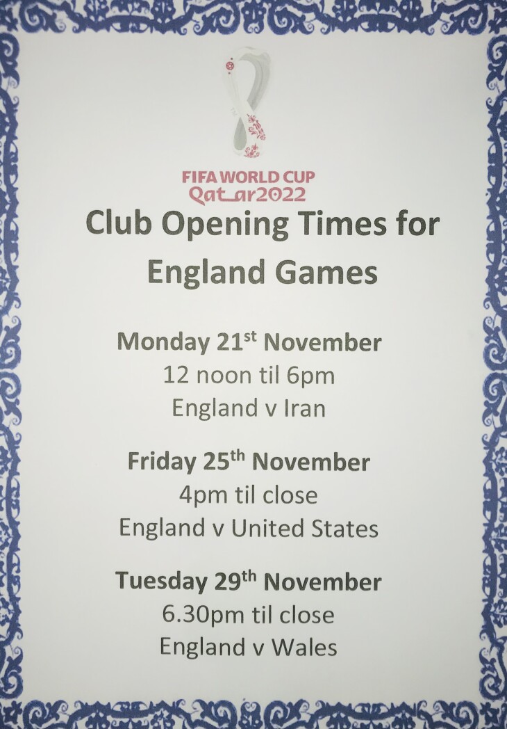 Opening Times for England Games