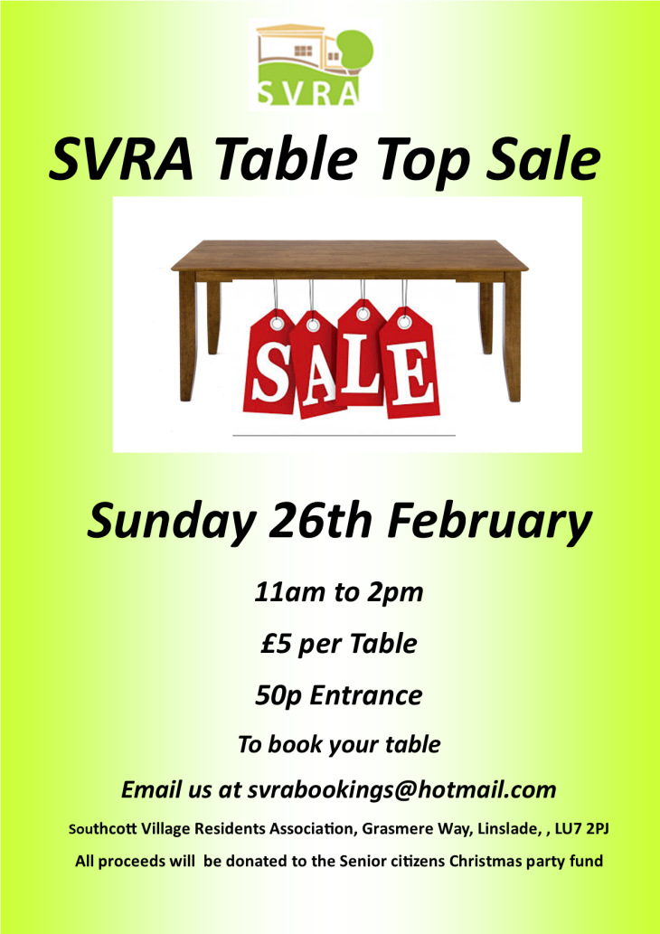 SVRA Table Top Sale