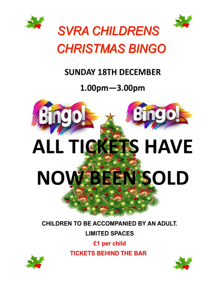 Childrens Chrstmas bingo Sold out