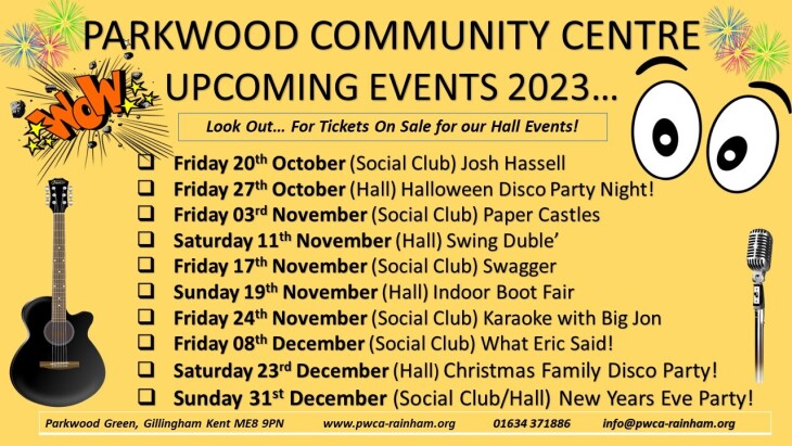 Upcoming Events at PWCA in 2023....