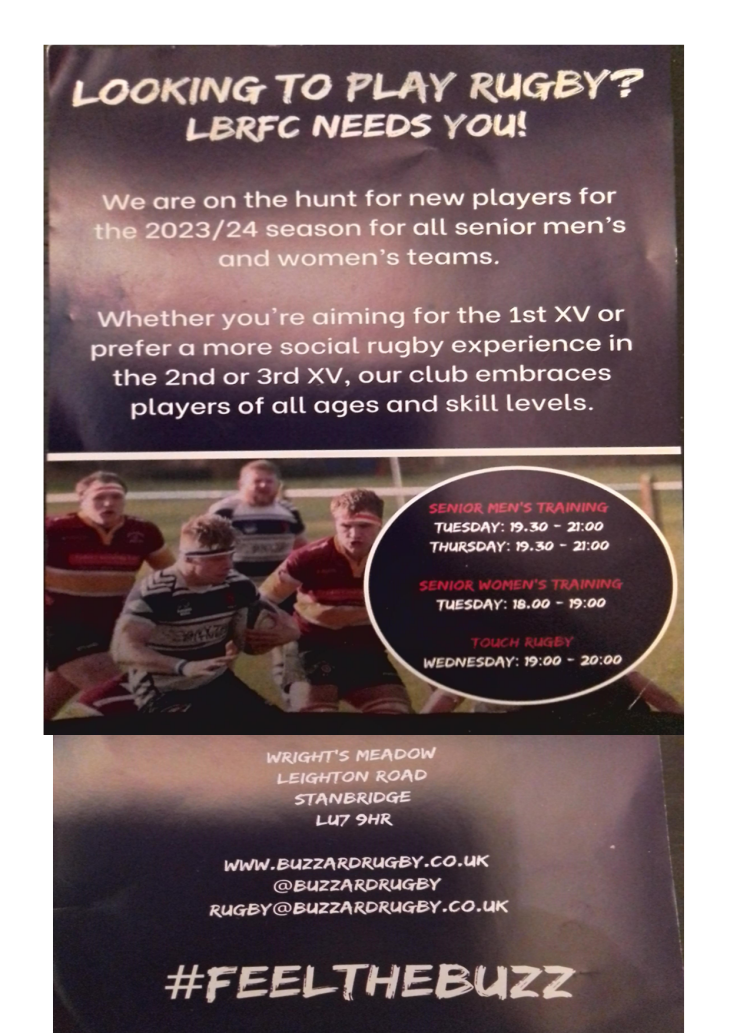 Looking to Play Rugby? LBRFC Need You!