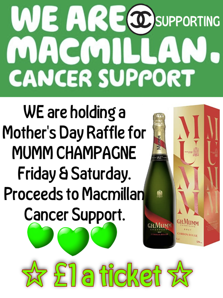 MOTHER'S DAY RAFFLE FOR MACMILLAN