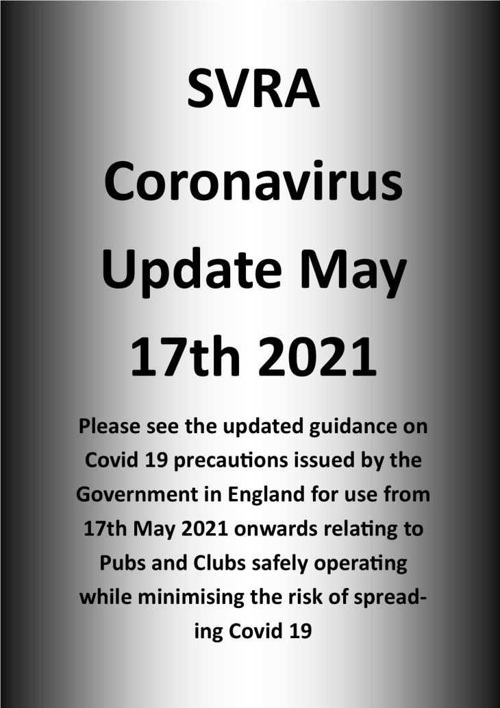 SVRA Coronavirus Update May 17th 2021