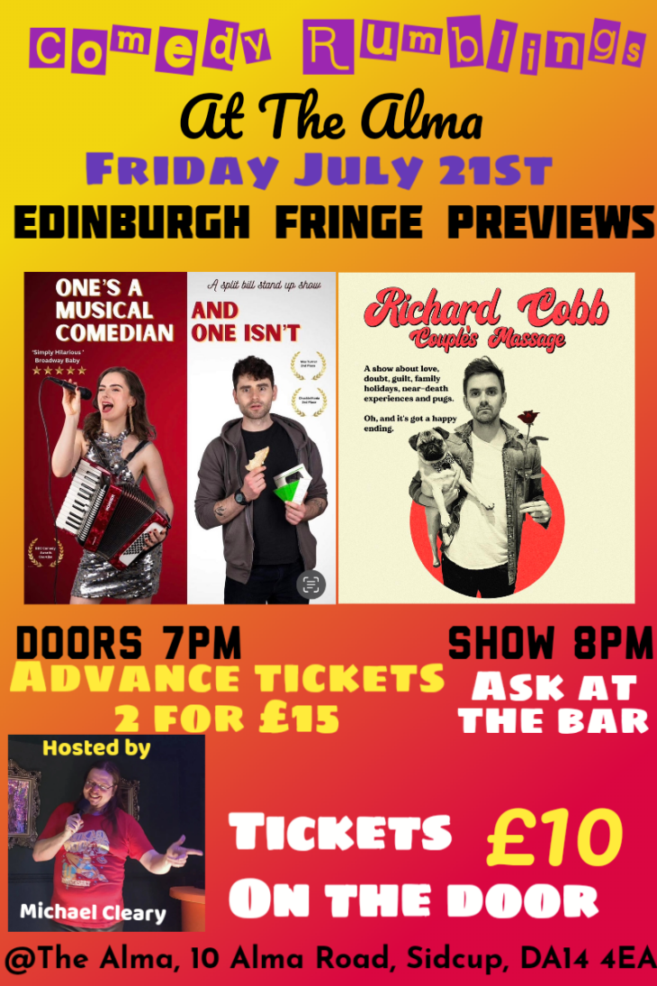 Comedy Rumblings this Friday!