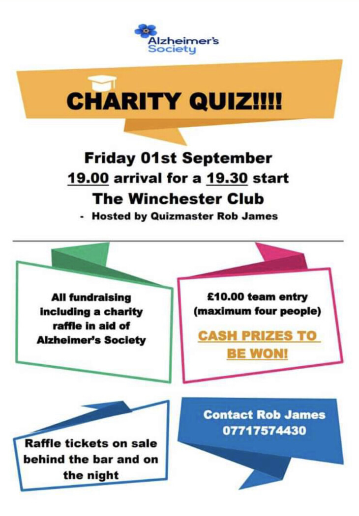 Charity Quiz Night Fri 1st September