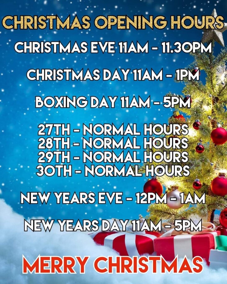 Christmas opening hours!! 🌲