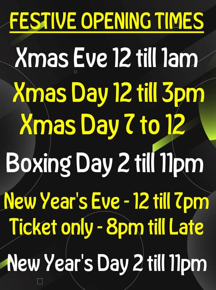 FESTIVE OPENING HOURS
