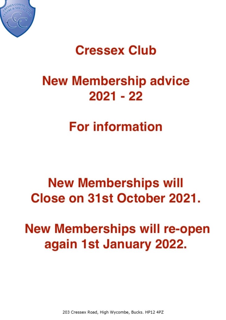 New Membership Advice 2021 - 22
