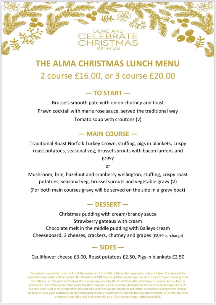 Christmas lunches start next week