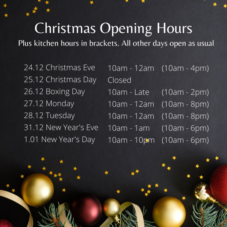 Christmas Opening Hours!