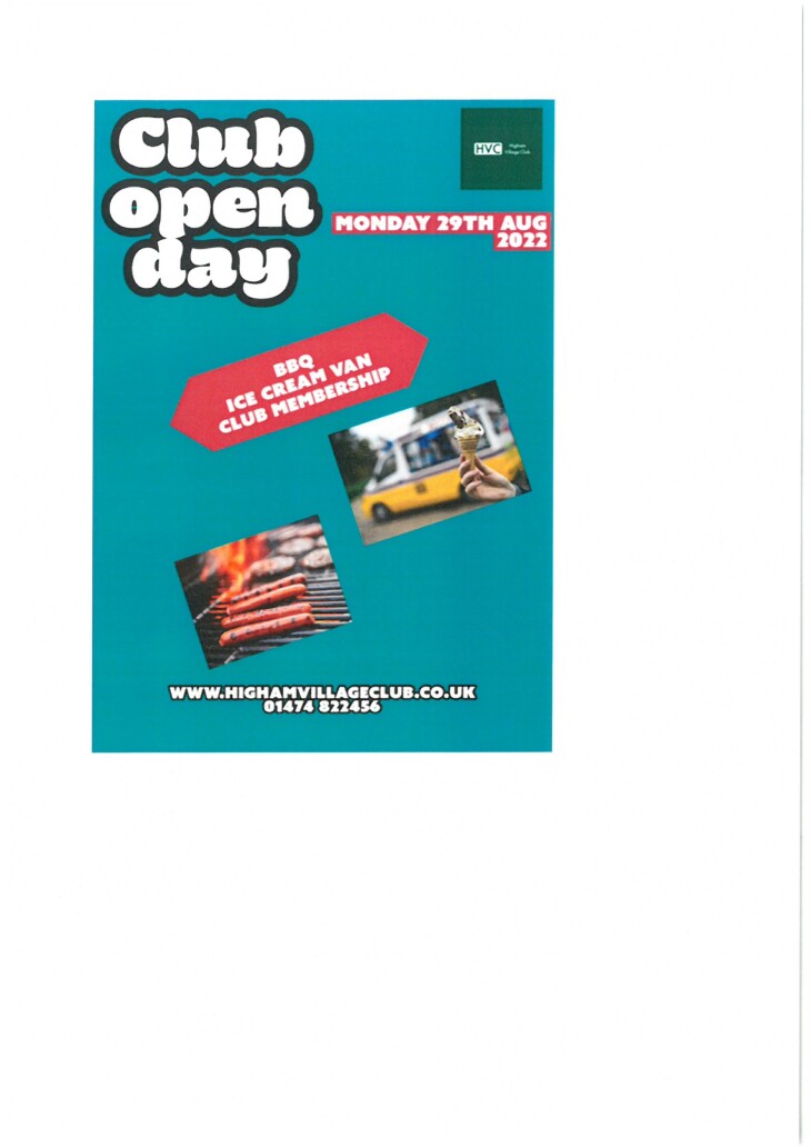 Club Open Day Monday 29th August