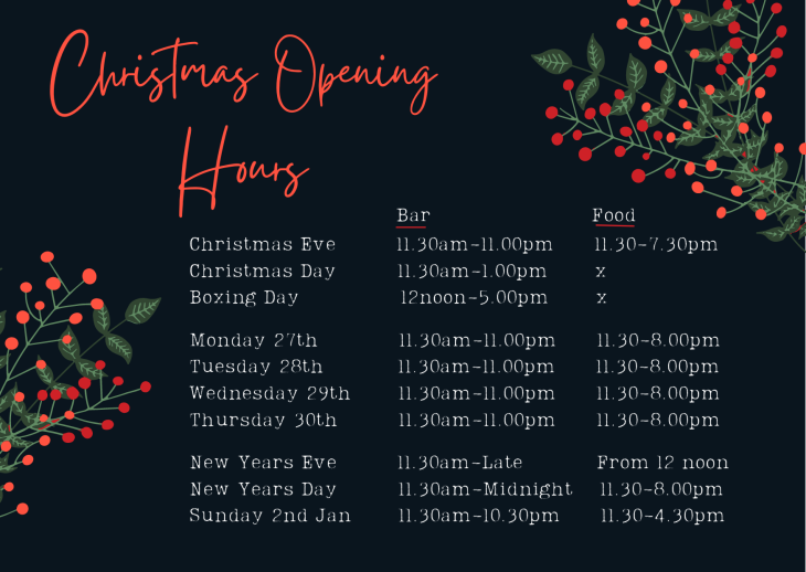 Festive Opening Hours