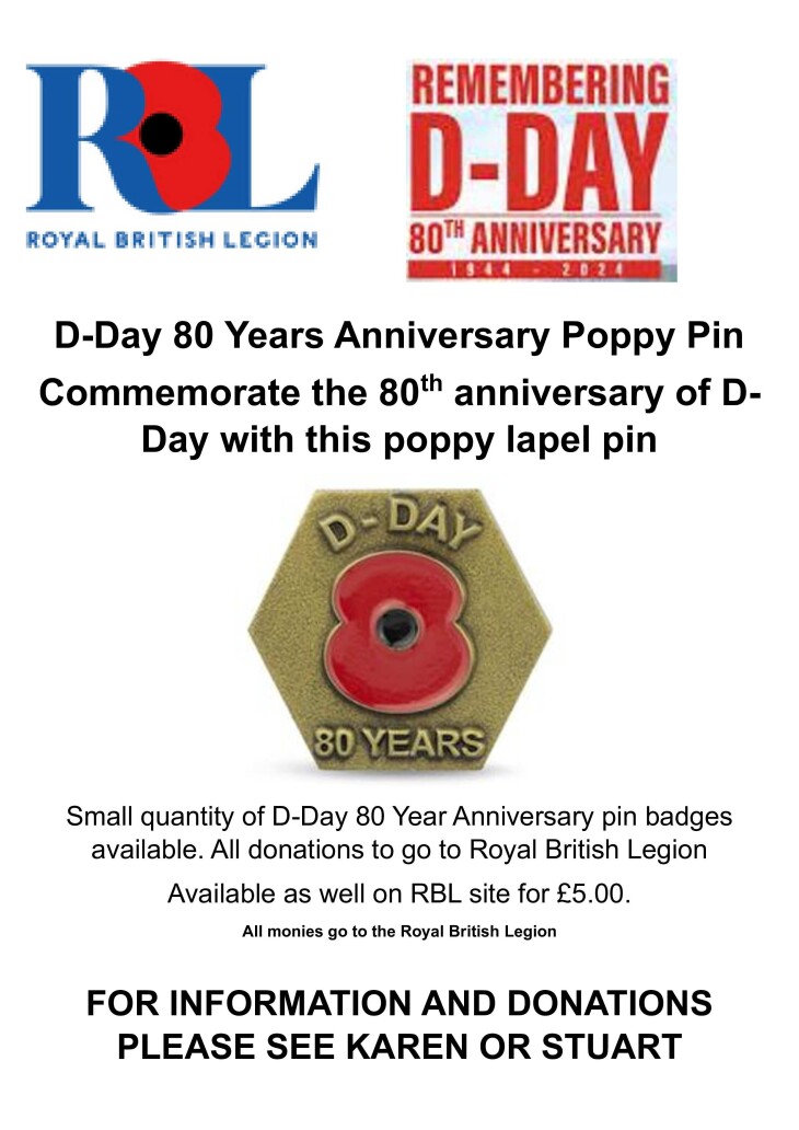 D-Day 80 years anniversary poppy pin