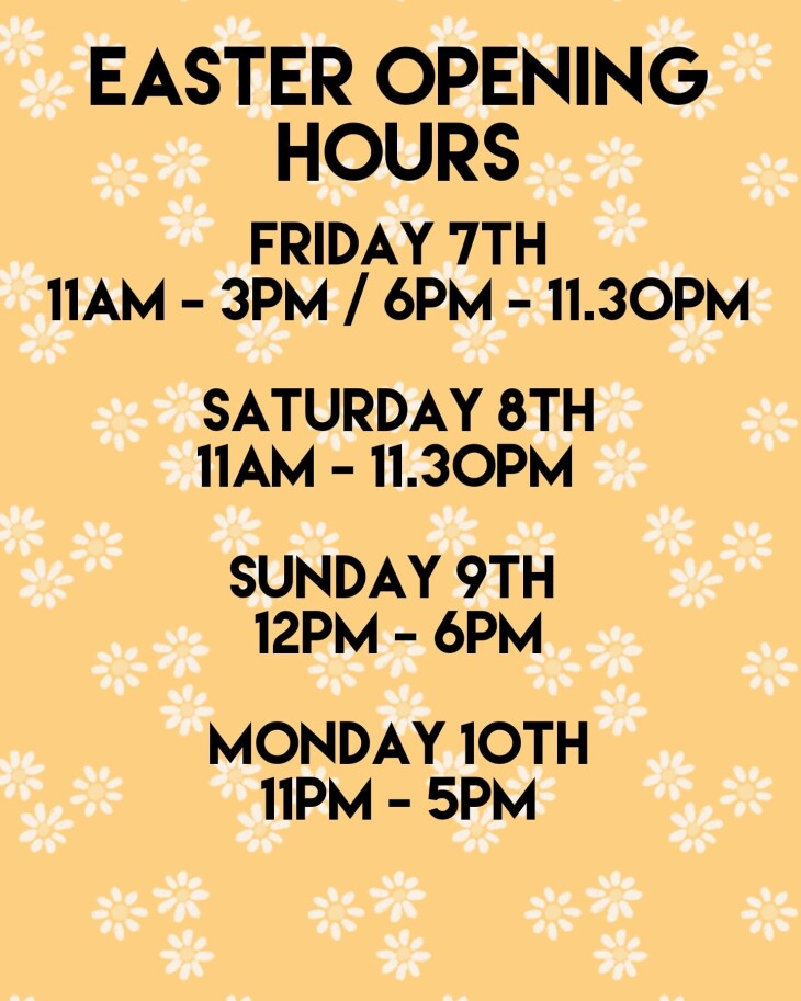 Easter Bank Holiday hours 🐣