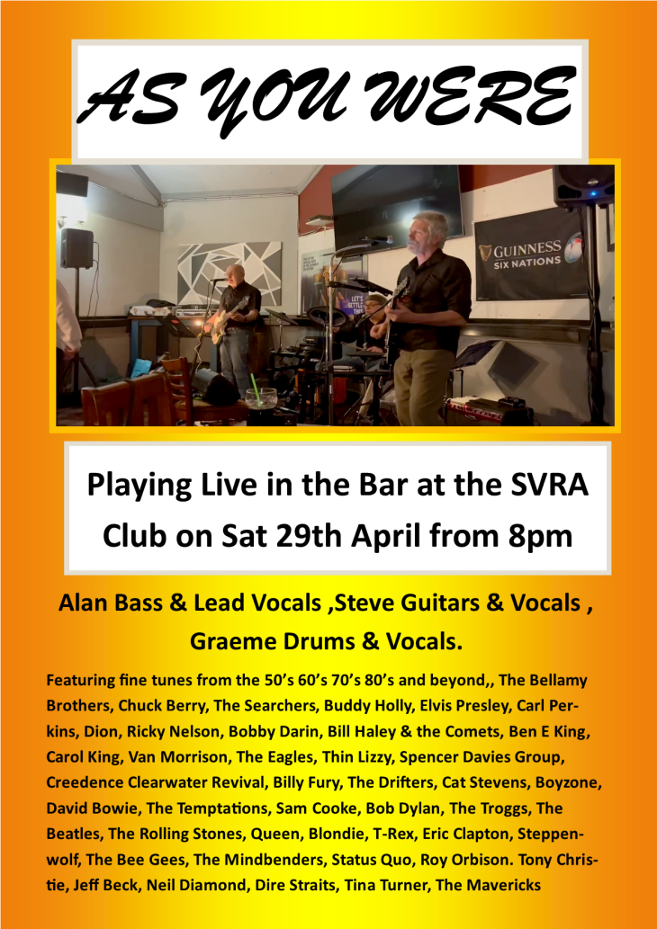 Live Music in the Bar this Saturday