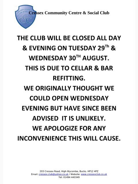 Club Temporary Closure Update