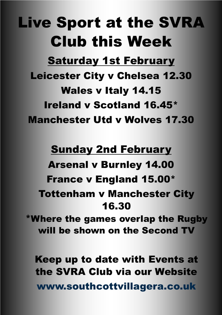 Live sport showing this Weekend