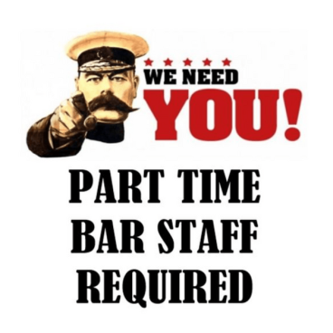 Part Time Bar Staff required.