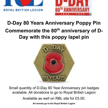 D-Day 80 years anniversary poppy pin