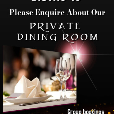 Private dining area available