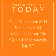 Monday drink offers