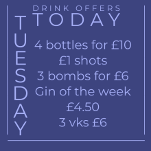 Tuesday drink offers