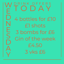 Wednesday drink offers