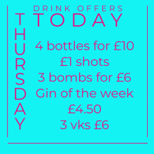 Thursday drink offers